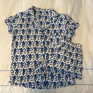 Roller Rabbit Blue Monkeys Polo Set